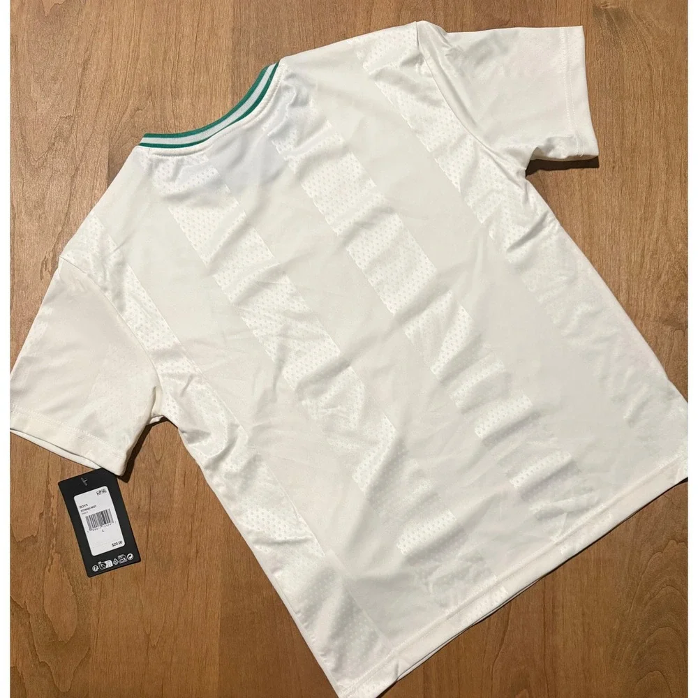 Converse Athletic Dept Boys Jersey Tee Shirt White Green Size L NWT